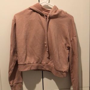 Divided Pink Cropped Hoodie